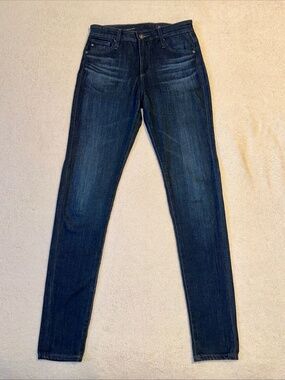AG Farrah High-Rise Skinny Jeans Women's 25R Dark Wash Stretch Denim